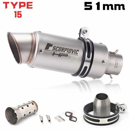 Универсальная выхлопная труба мотоцикла 51 мм 60 мм подходит для микропольного глушителя gp-дизайна с уничтожением дБ TYPE-15 3046₽