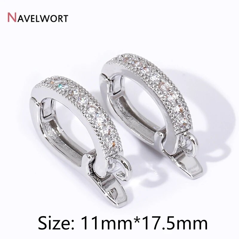 Серьги-кольца NAVELWORT, Rhodium plated, 11mm*17.5mm, 4 шт.