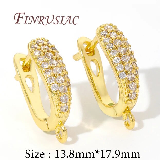 Позолоченные серьги-кольца FINRUSIAC 18K, 13.8*17.9 мм