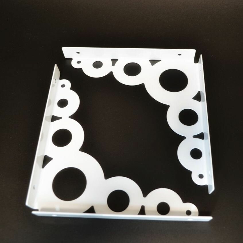 Кронштейн для полки декоративный, стальной 182х182мм, цвет окраски белый, 2шт. — фото 1