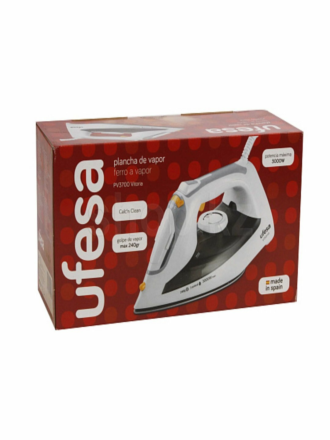 Утюг VITORIA UFESA PV3700, 45г/мин, автоматическая регулировка, керамика, белый — фото 1