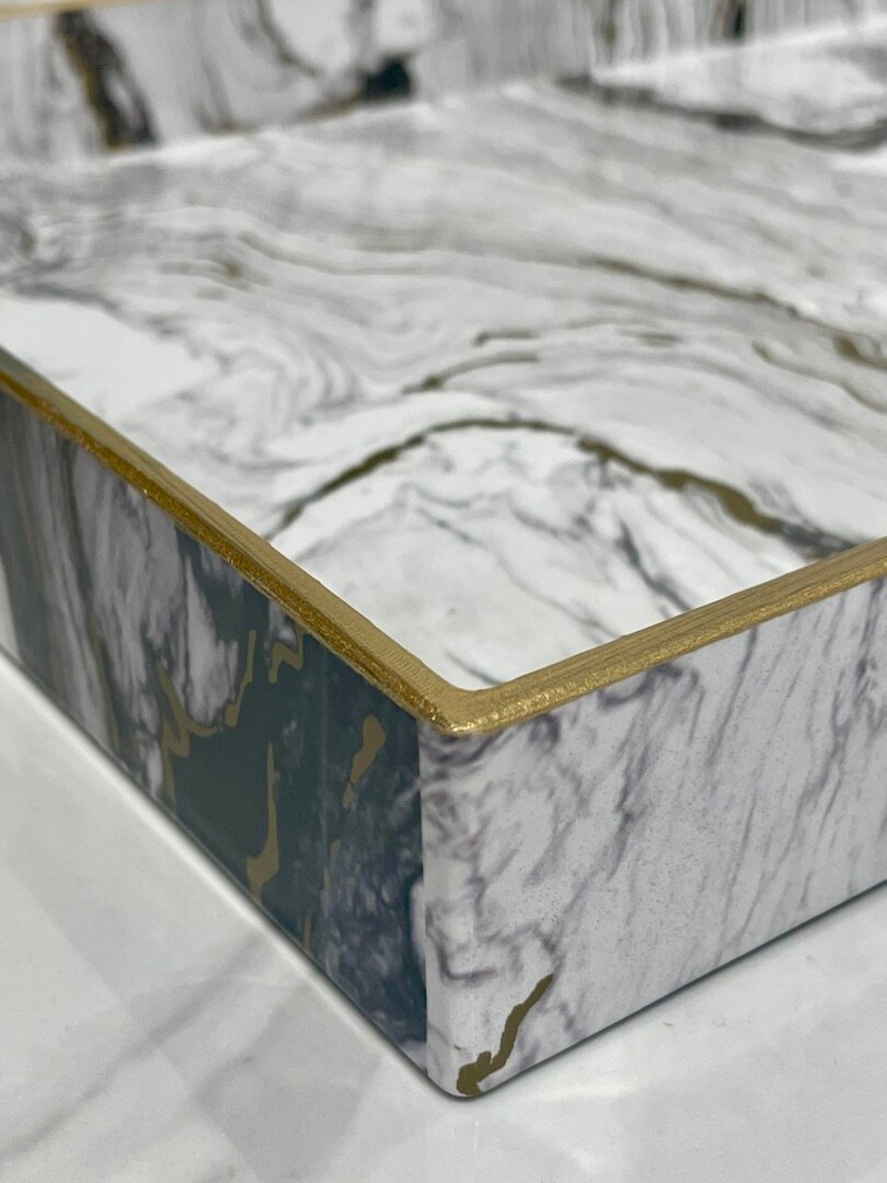 Поднос Casaentera CE04-43296/2 мрамор 460х300х40 — фото 1