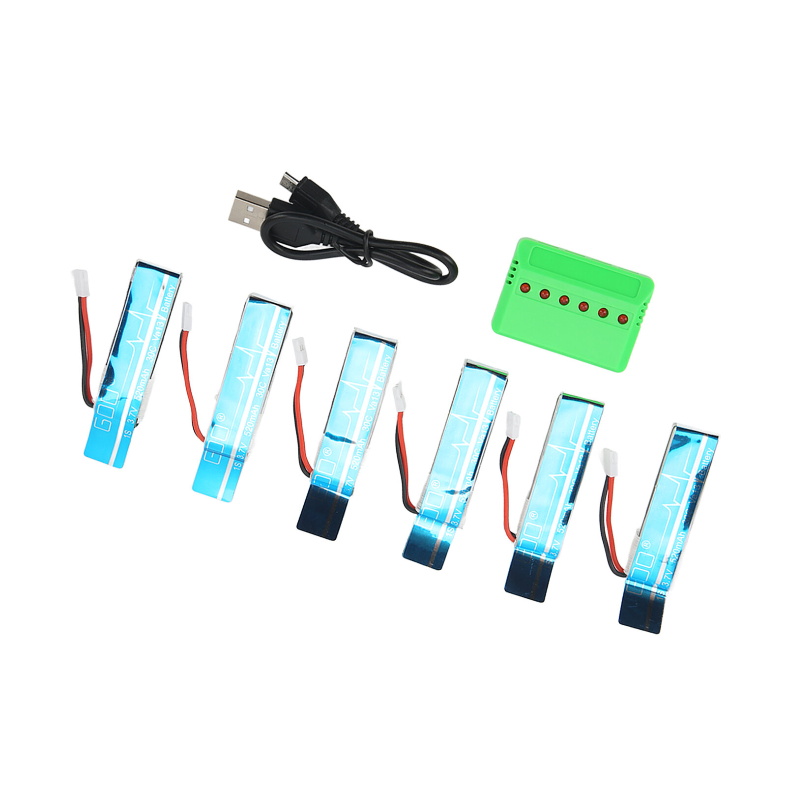 Аккумулятор 3.7V 520mAh 30C с зарядным устройством для вертолета Wltoys XK K110S
