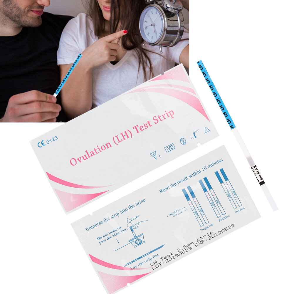 Тесты На Овуляцию 8Pcs Women Household Early Pregnancy LH Ovulation Test Strip Urine Detection Tool