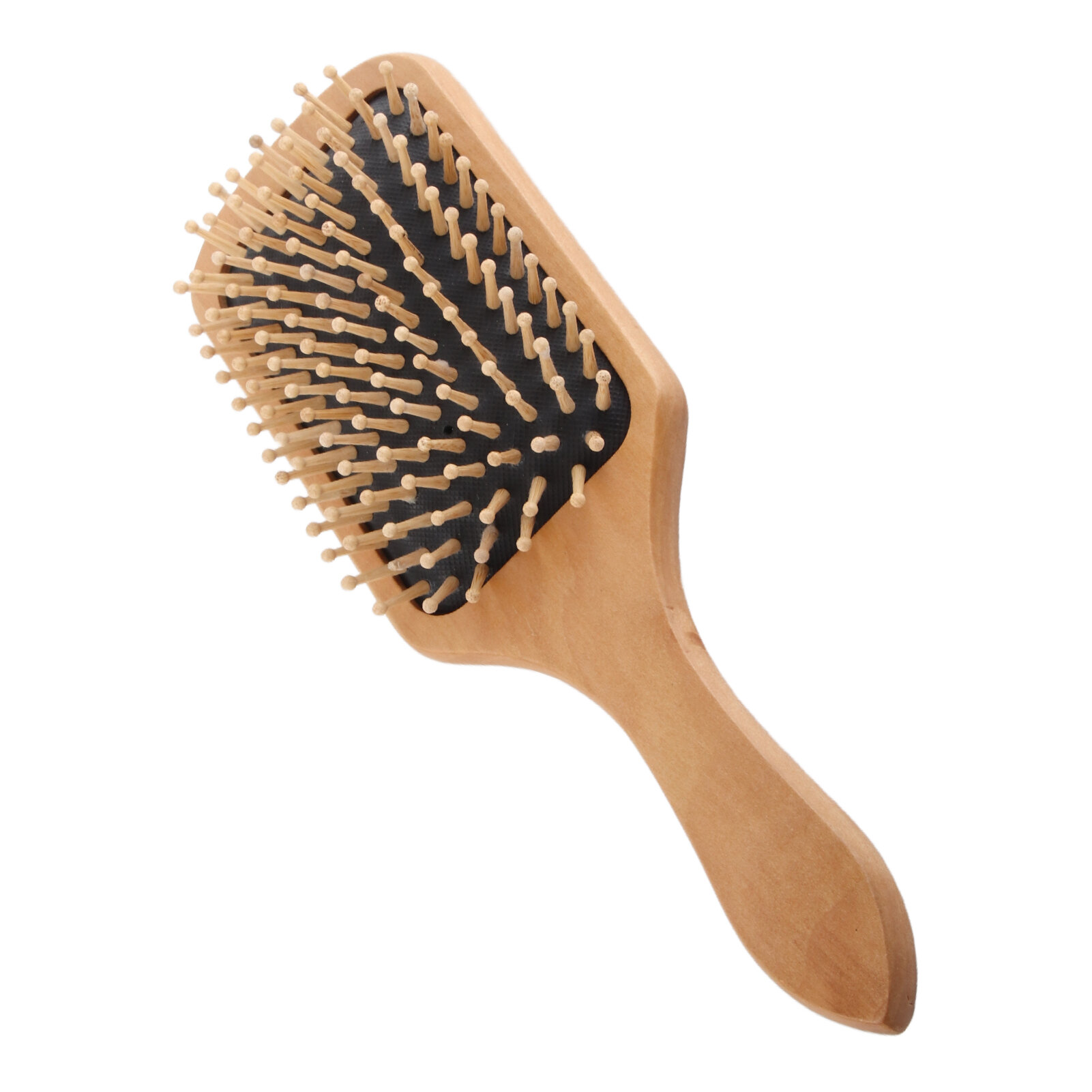 Щетка для волос, Paddle Detangling Brush, деревянная ручка, для всех типов волос, с массажем кожи головы