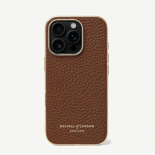 Aspinal of London Чехол для смартфона iPhone 16 Pro Case Tobacco Pebble + Luxury gift wpar