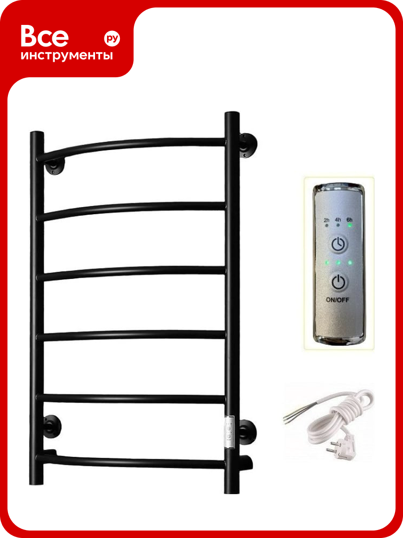 Полотенцесушитель Тругор Пэк сп 5 80x50 черный матовый ВГП 00292142