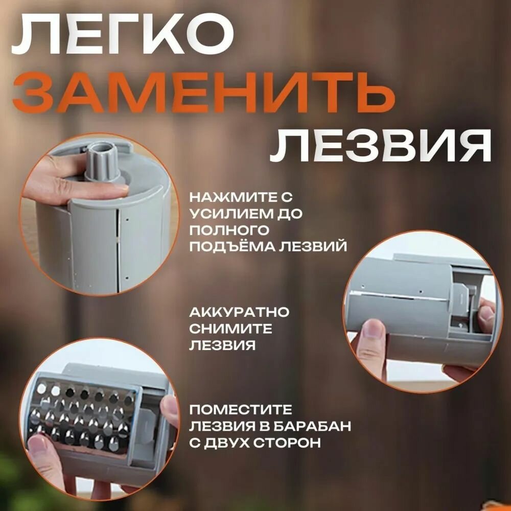 Овощерезка электрическая, с насадками, многофункциональная, White