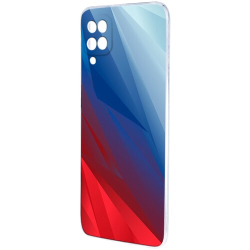 Силиконовый чехол Mcover для Samsung Galaxy A12 с рисунком Абстрактный флаг РФ силиконовый чехол mcover для samsung galaxy a03 с рисунком абстрактный флаг рф