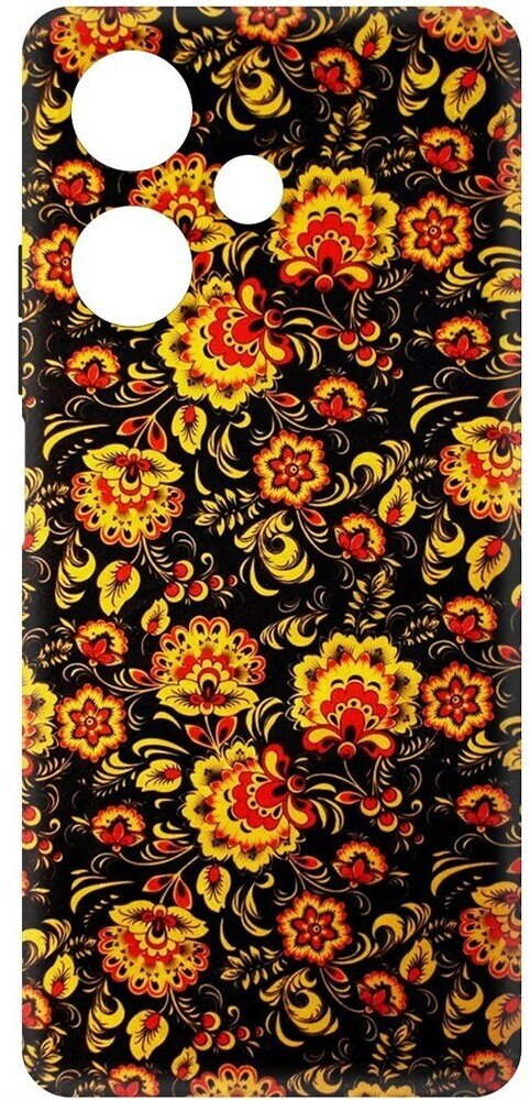 Чехол-накладка Krutoff Soft Case Хохлома для INFINIX Hot 30 черный