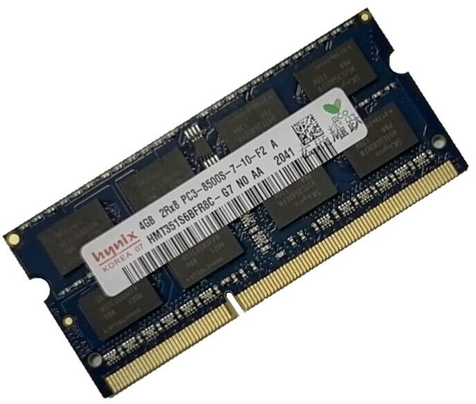 So-Dimm 4Gb PC3-8500s, DDR3-1066, Hynix HMT351S6BFR8C-G7