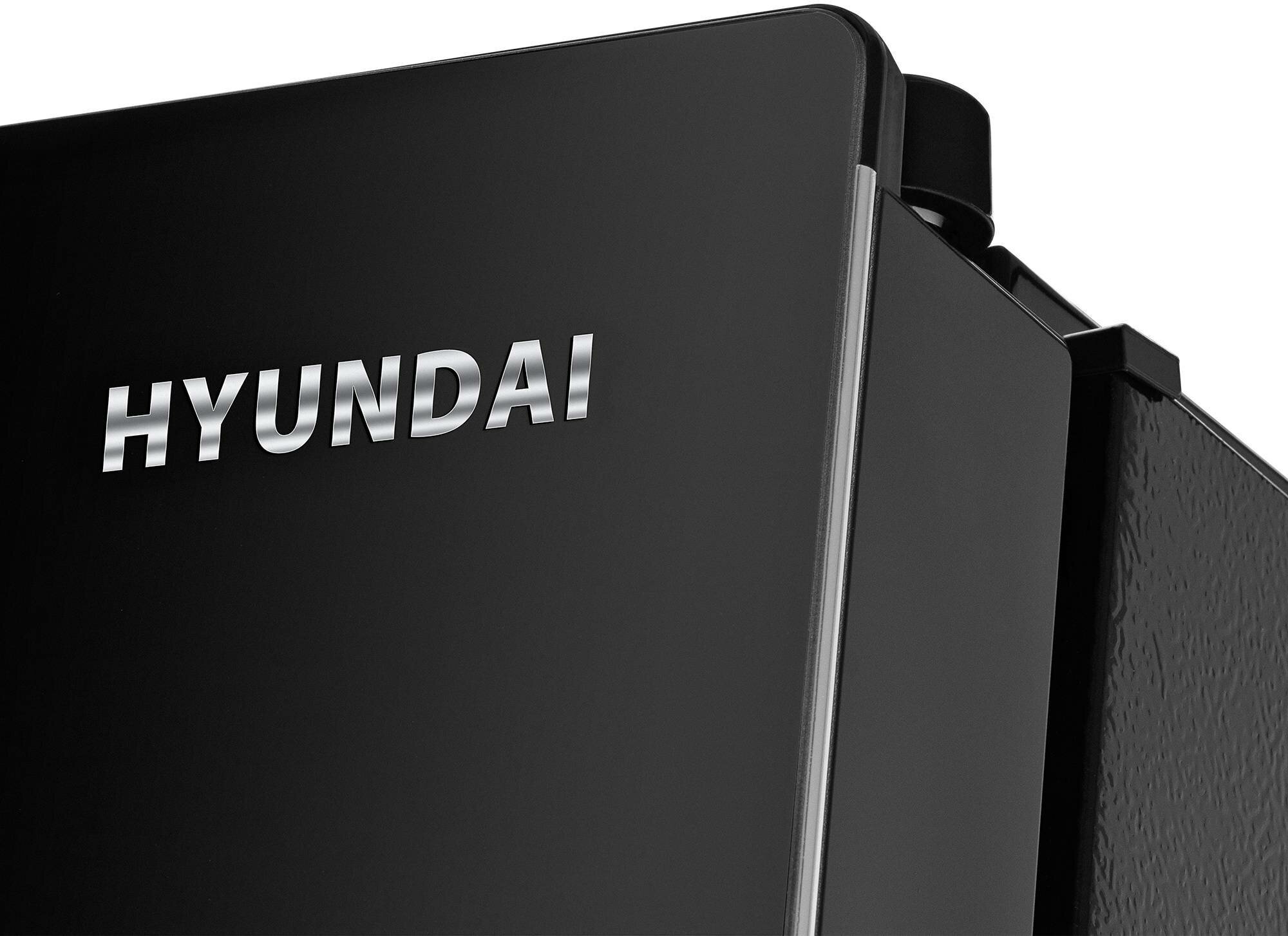 Холодильник HYUNDAI , двухкамерный, черное стекло - фото №17