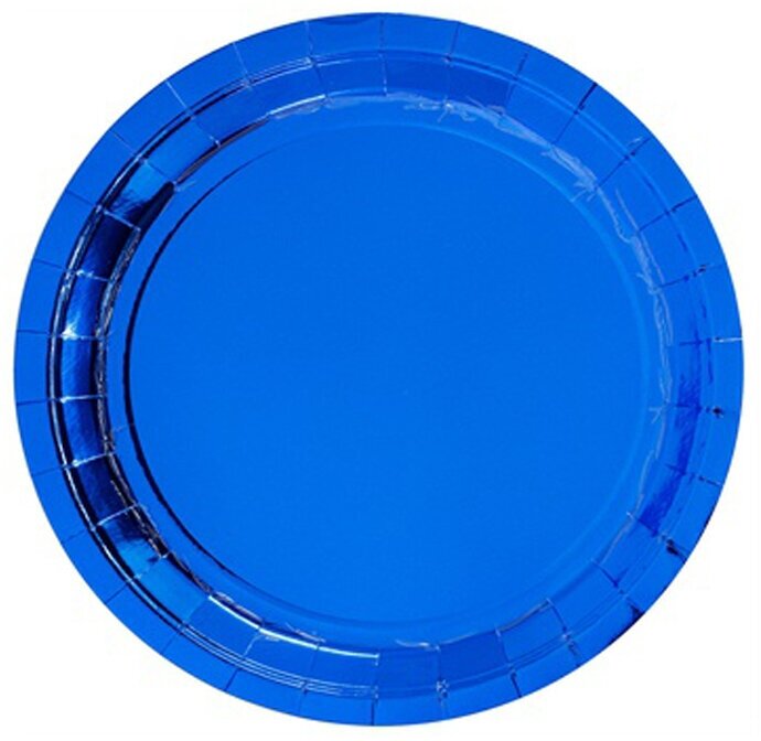 Тарелки фольгированные одноразовые Riota, синий, 23 см, 6шт