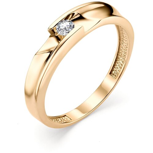 фото Алькор кольцо с 1 бриллиантом из красного золота 12757-100, размер 17