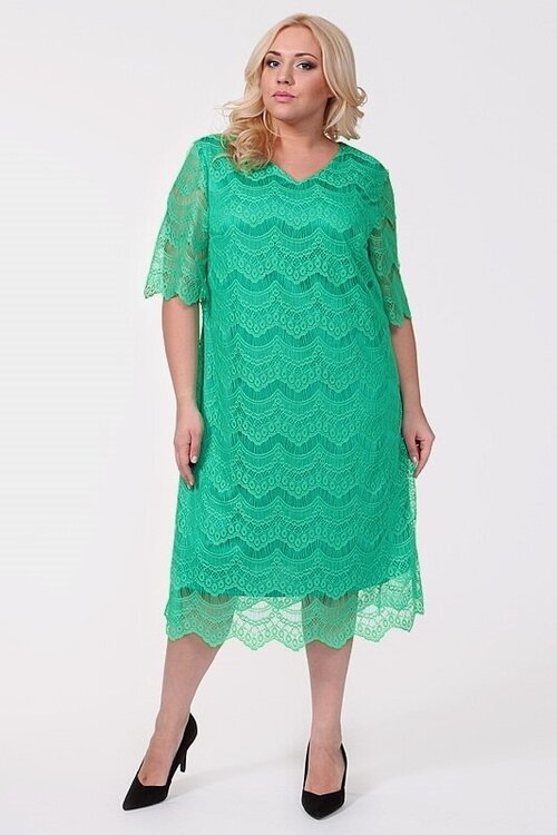 Платье из гипюра размер 56-58 цвет бирюзово-зеленый