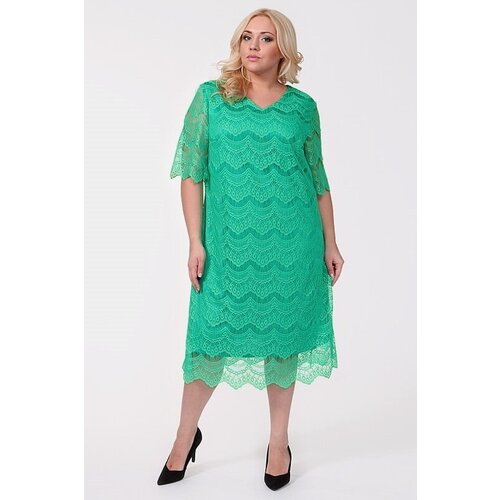 Платье из гипюра размер 56-58 цвет бирюзово-зеленый
