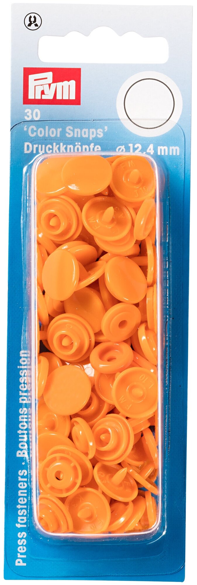 Кнопки Color Snaps цвет оранжевый 12,4мм 30 шт в уп PRYM 393140