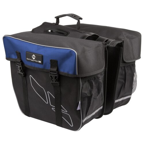 сумка велосипедная m wave tilburg под седло 4 2л черно синяя Сумка штаны на багажнник 2в1 V 30л черно-синяя M-WAVE