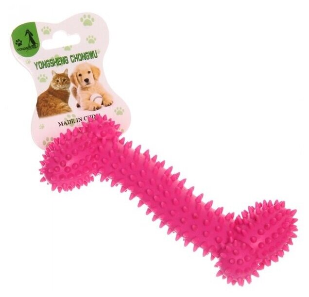 Игрушка для собаки «Bubble gum-Кость» 16*5,5см цвет розовый Ultramarine - фотография № 1