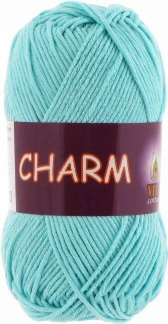 Пряжа VITA cotton CHARM Vita, светлая голубая бирюза - 4185, 100% мерсеризованный хлопок, 5 мотков, 50 г, 106 м.