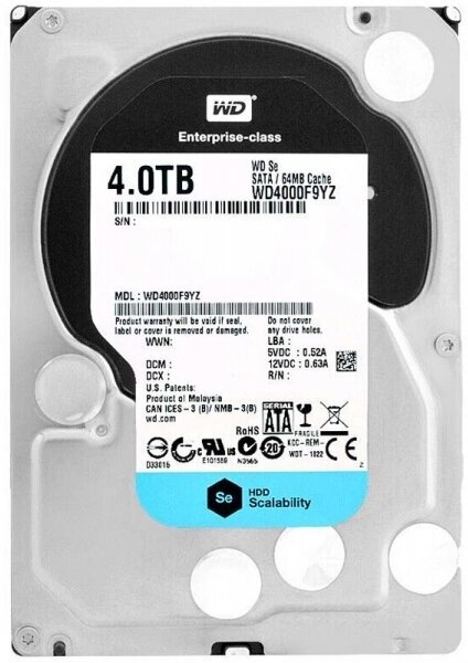 Жесткий диск Western Digital WD4000F9YZ 4Tb 7200 SATAIII 3.5" HDD