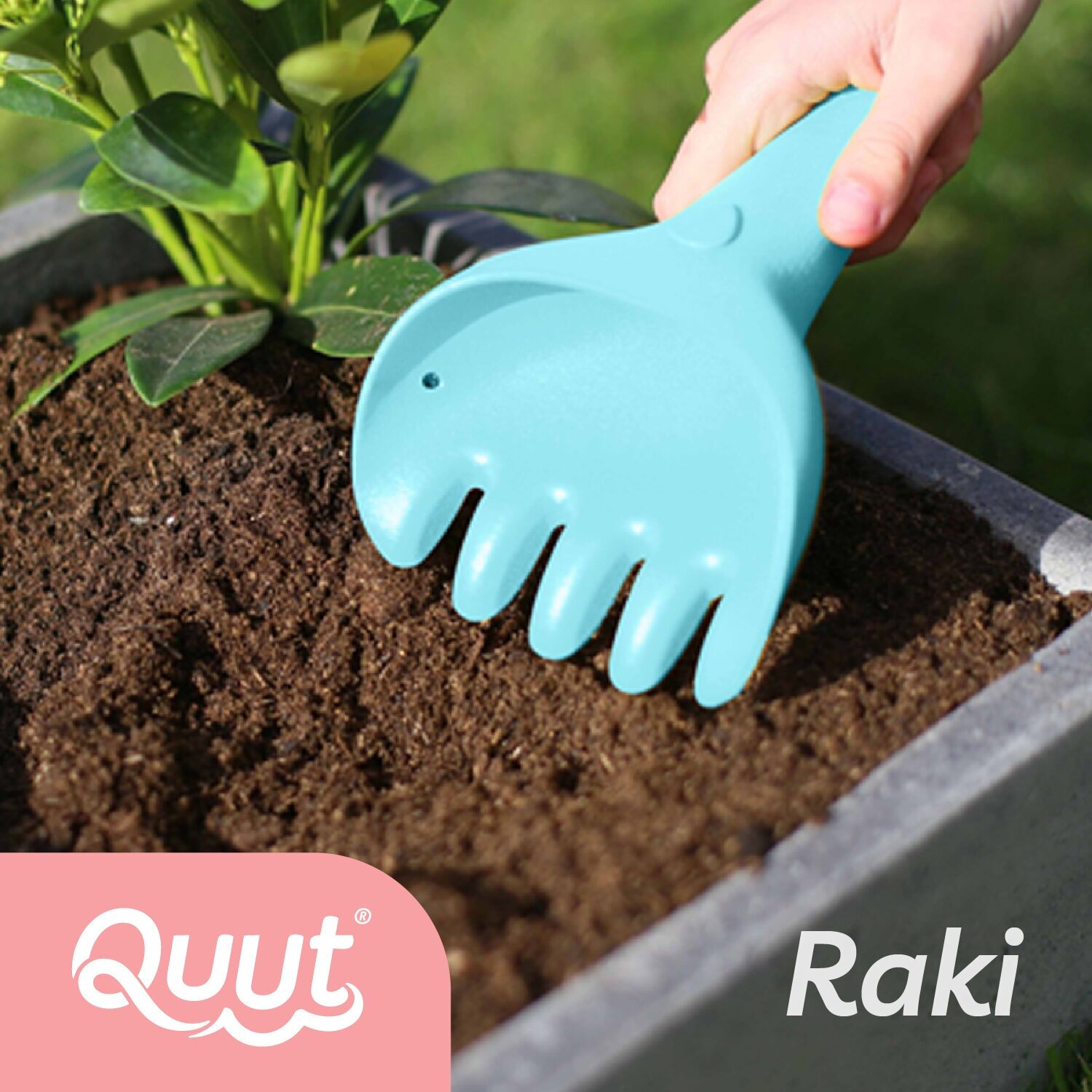 Детский игровой набор для песочницы Quut Raki c лопаткой. Цвет: сладкий розовый и жёлтый камень