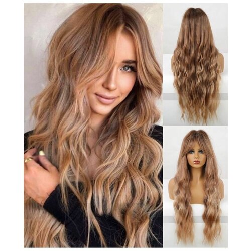 Парик женский длинный 70-75 см русый волнистый, цвет натуральный