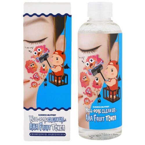 Elizavecca Hell Pore Clean Up Aha Fruit Toner Тоник-пилинг на основе фруктовых кислот, 200 мл.