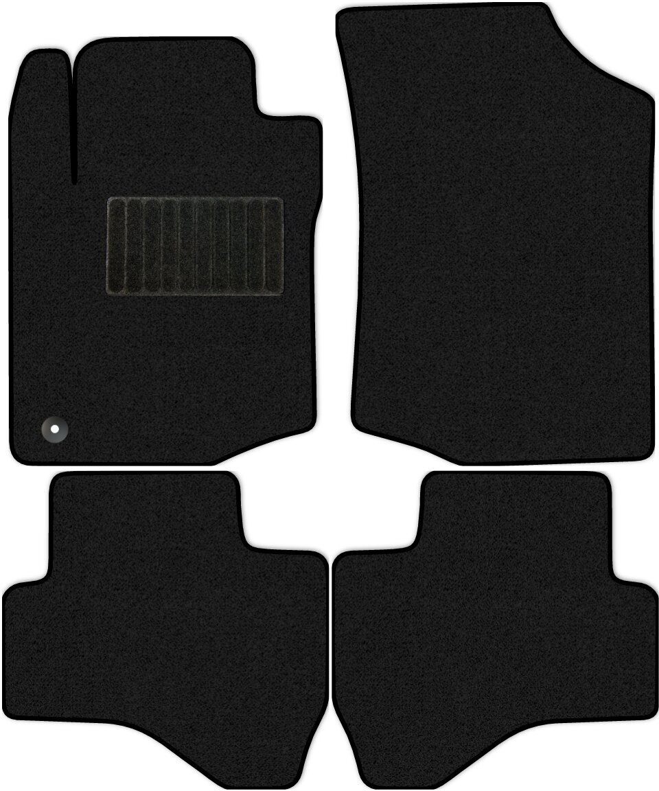 Коврики в салон текстильные Allmone "Стандарт" для Citroen C1 2008 - 2015, черные, 4шт. / Ситроен С1