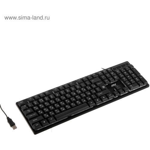 Клавиатура Arx GK-196L, игровая, проводная, подсветка, 104 клавиши, USB, чёрная