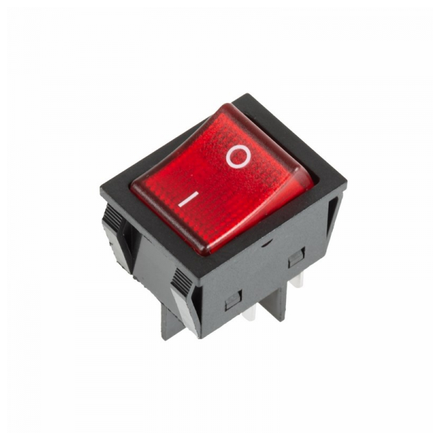 Выключатель клавишный 250 V 30 А (4с) ON-OFF красный с подсветкой REXANT, 1шт - фотография № 1