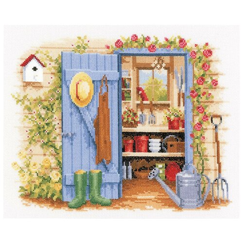 фото Набор для вышивания крестом vervaco "мой садовый сарай", 32x26 см, арт. pn-0146451
