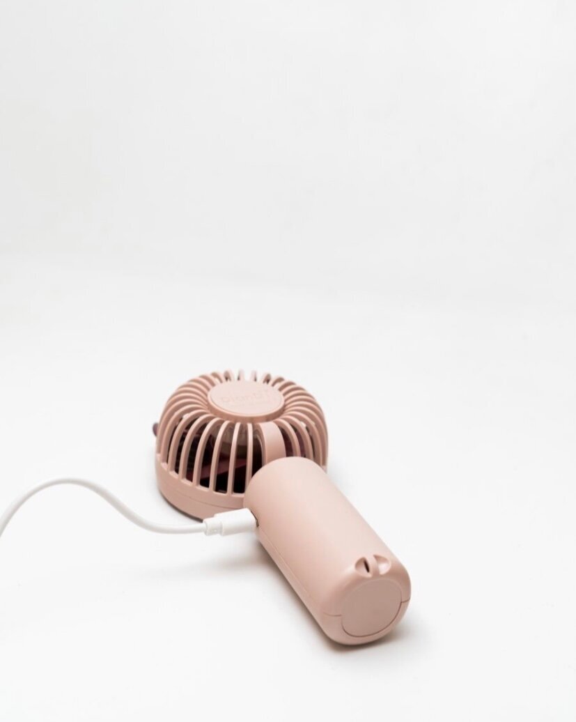 вентилятор ручной мини маленький портативный юсб usb, на аккумуляторе с фонариком, мощный, розовый. - фотография № 6