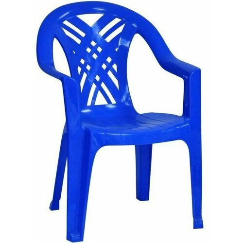 садовое кресло с подлокотниками садовый стул пластик белый салют 66х60х84см Садовое кресло с подлокотниками Садовый стул пластик ПРЕСТИЖ-2 66х60х84см синий