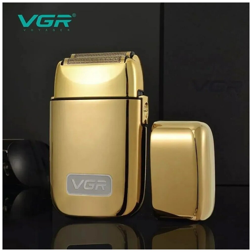 Электробритва VGR Professional 398 / мужская бритва / шейвер / золотой - фотография № 4