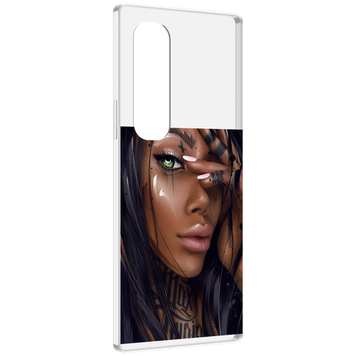 Чехол MyPads девушка-с-зелеными-глазами-яркими для Samsung Galaxy Z Fold 4 (SM-F936) задняя-панель-накладка-бампер