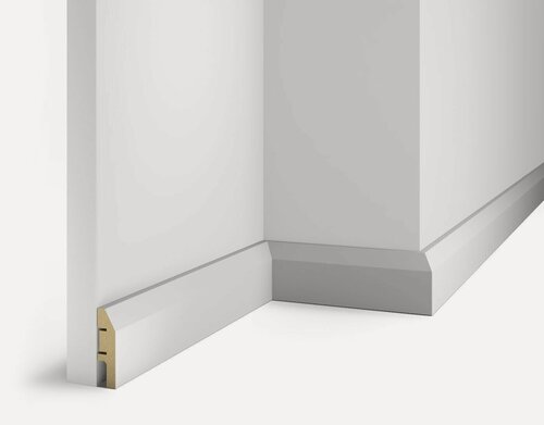 Изображение товара Плинтус AP04 под покраску, белый, 60x16x2400 мм, МДФ, с пазом Набор 7шт.