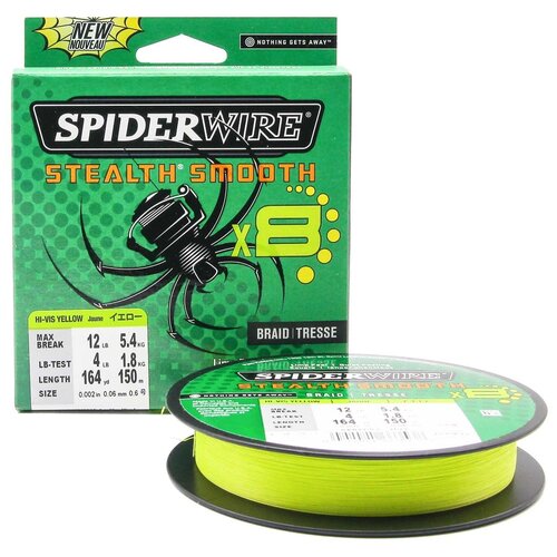 фото "плетеная леска spiderwire stealth smooth 8 braid ярко-желтая 150м 0,06мм 5,4кг"