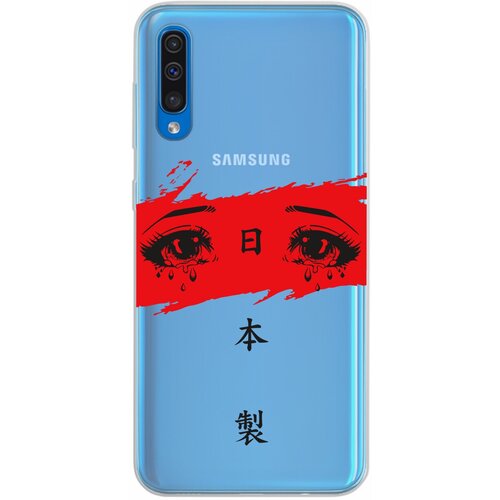 Силиконовый чехол Mcover для Samsung Galaxy A50 с рисунком Грустные глаза / аниме силиконовый чехол mcover для samsung galaxy a12 с рисунком грустные глаза аниме