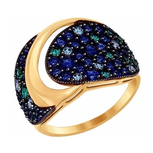 фото Золотое кольцо sokolov 017067 с фианитом diamant-online