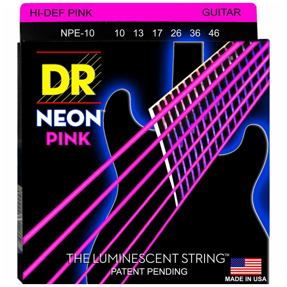 DR Strings NPE-10 Neon Pink Electric 10-46 Medium струны для электрогитары