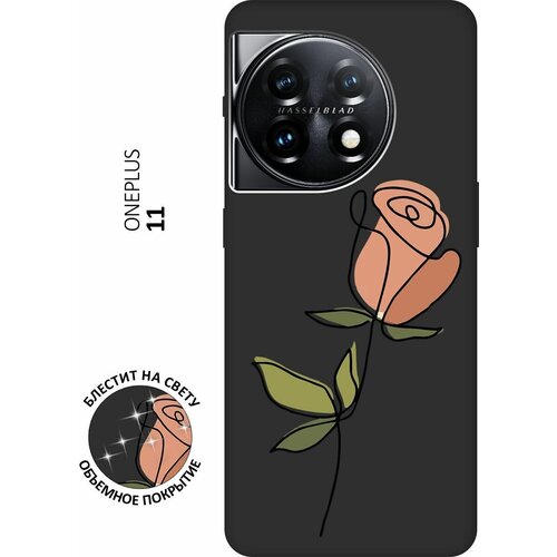 Матовый Soft Touch силиконовый чехол на OnePlus 11, ВанПлюс 11 с 3D принтом Rose черный матовый soft touch силиконовый чехол на oneplus 11 ванплюс 11 с 3d принтом kiss черный