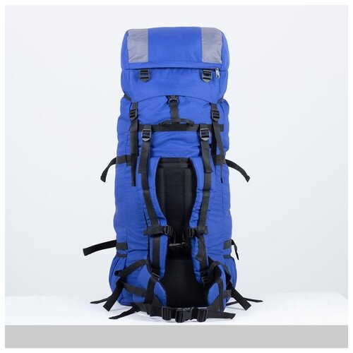 фото Рюкзак туристический, 100 л, отдел на шнурке, наружный карман, 2 боковые сетки, цвет синий/серый tai . yandex market