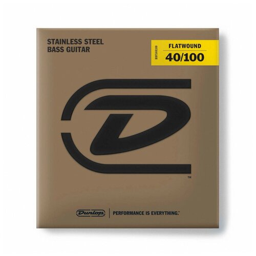 DUNLOP DBFS40100 Flatwound Stainless Steel Long Scale Струны для бас-гитары