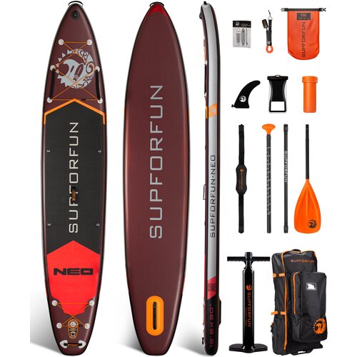 Надувная SUP доска двухслойная SUPFORFUN NEO 12'6 2023 (381х76х15 см) Sup board / сап борд