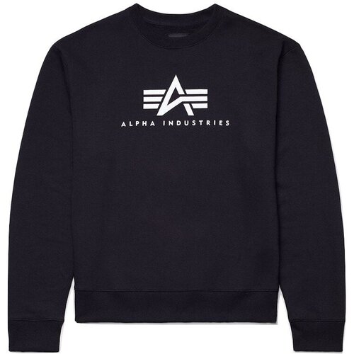 Свитшот ALPHA INDUSTRIES, силуэт прямой, средней длины, трикотажный, размер S, черный