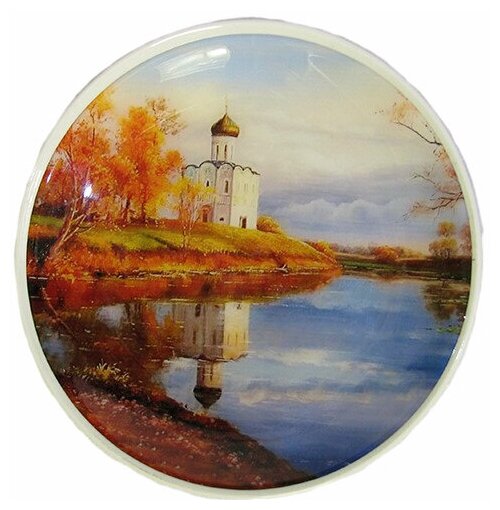 фото Тарелка настенная Церковь Покрова на Нерли Д 20 см фарфор