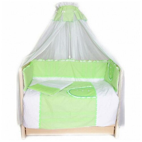 Купить Комплект Bombus в кроватку Кроха , 7 предметов (зеленый), Постельное белье и комплекты