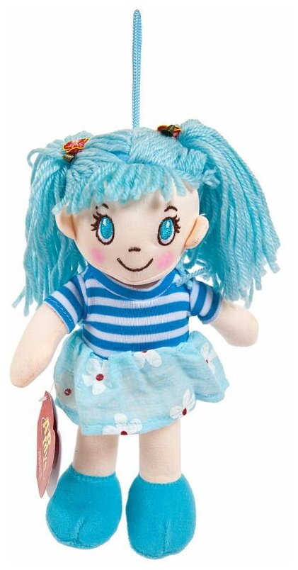 Кукла ABtoys Мягкое сердце, мягконабивная в голубом платье, 20 см