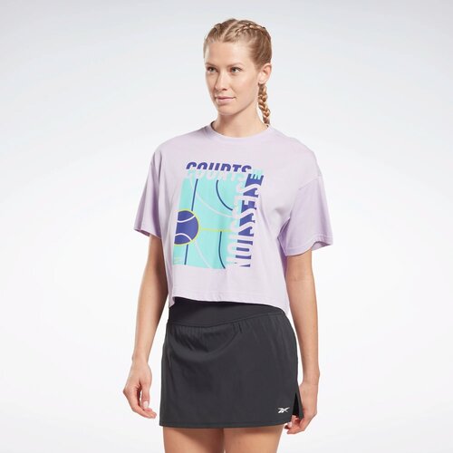 Футболка Reebok TE GRAPHIC TEE - VERBIAGE, размер S, фиолетовый